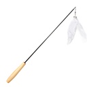 Cat Teaser Stick Feather Toy (Wooden Base)