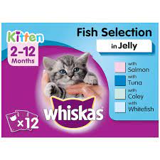 Whiskas Kitten Fish Selection Wet Pouch (12×100g)