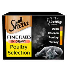 Sheba Fine Flakes Poultry Selection (12*85g in Gravy)