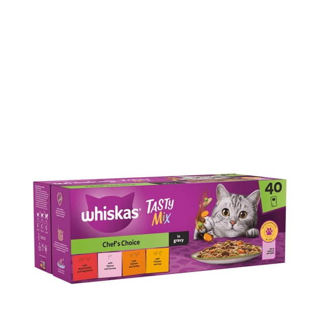 Whiskas +1 Tasty mix Chef’s Choice in gravy (40 pouches)