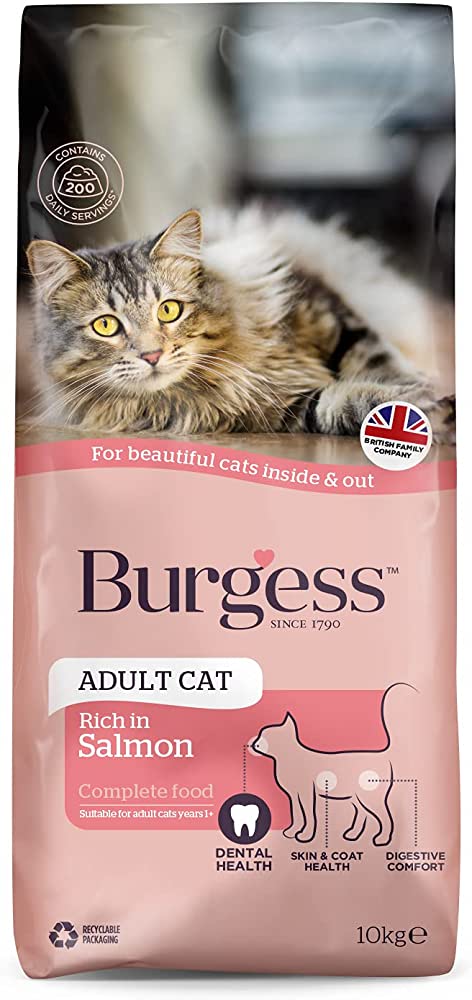 Burgess Adult Cat  Dry Food 10kg (Scottish Salmon)