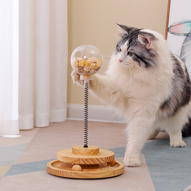 Bulus Wooden Turntable Cat treat dispenser