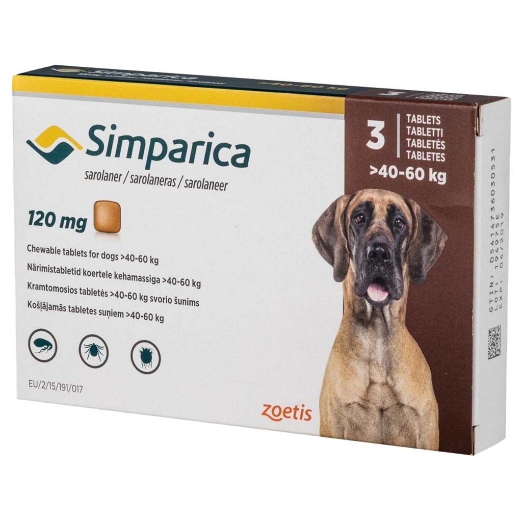 Simparica 120mg  (40 - 60Kg)