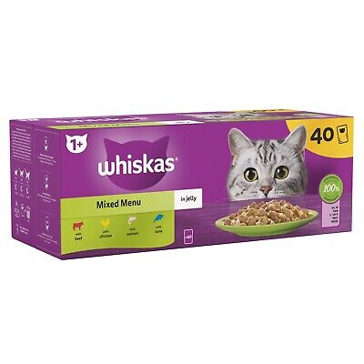 Whiskas +1 Mixed Menu Wet Food (40 pouches)