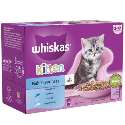 Whiskas kitten Fish Favourites in jelly (12 pouches)