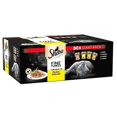 Sheba Fine Flakes Poultry Selection in Gravy (80 pouches)