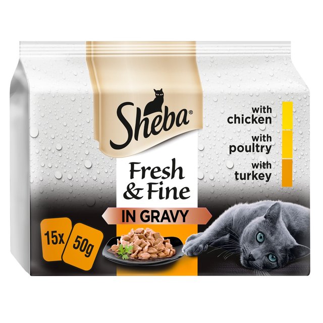 Sheba Fresh and Fine in Gravy (15 x 50g) (Chicken, Poultry and Turkey)