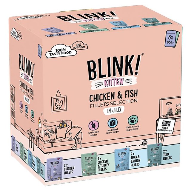 BLINK Kitten Wet Food (Chicken and Fish Fillets in jelly) - Multipack