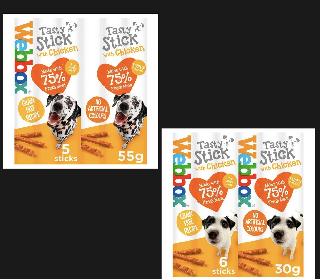 Webbox Tasty Sticks For Dogs with Chicken ( 5 / 6 sticks)