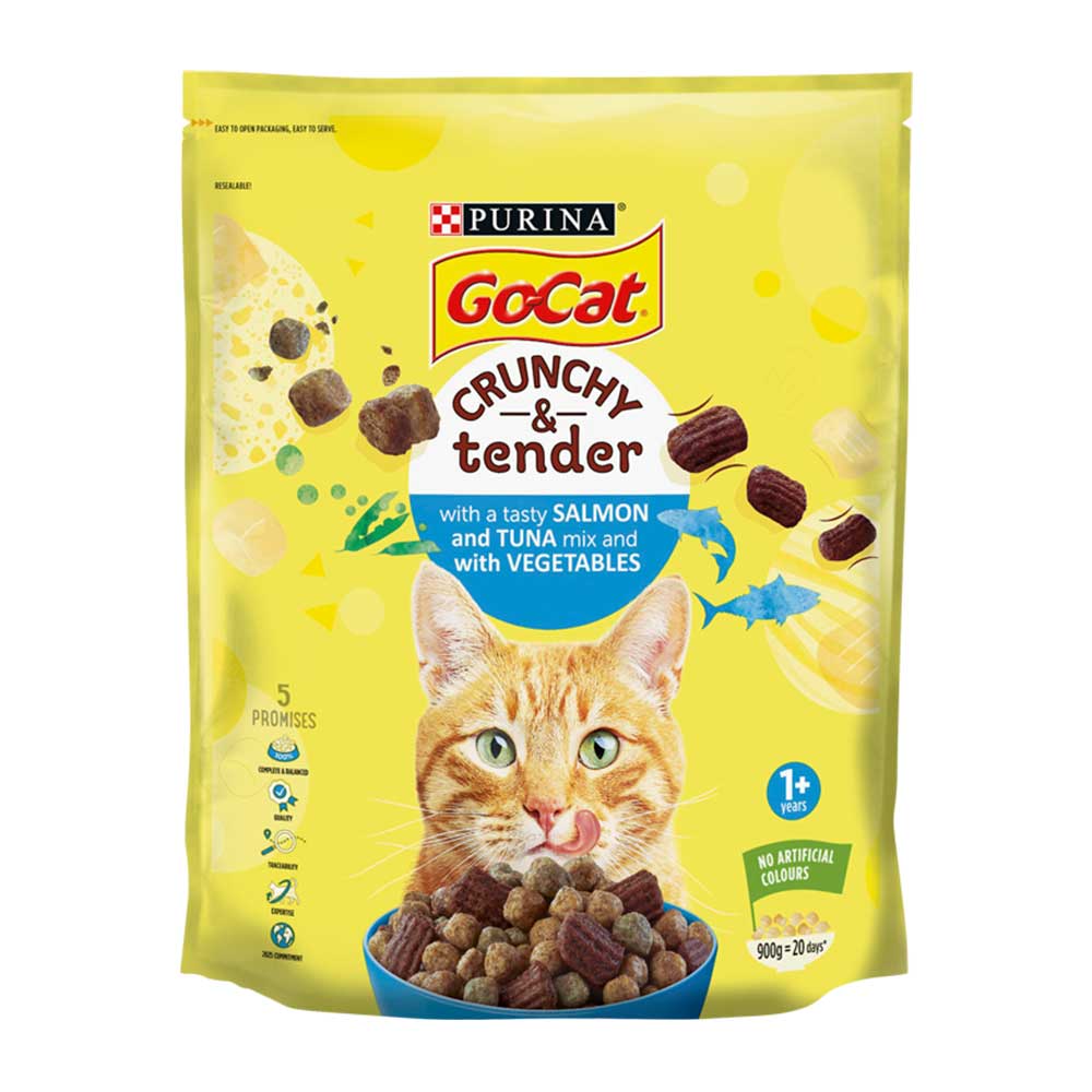 Purina Go cat Crunchy and Tender 900g (Salmon and Tuna with Vegetables)