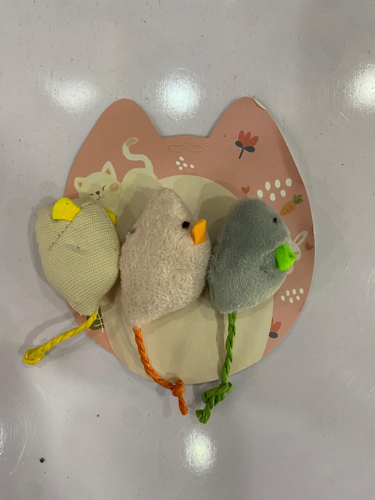 3 Mouse Cat Mint Toy