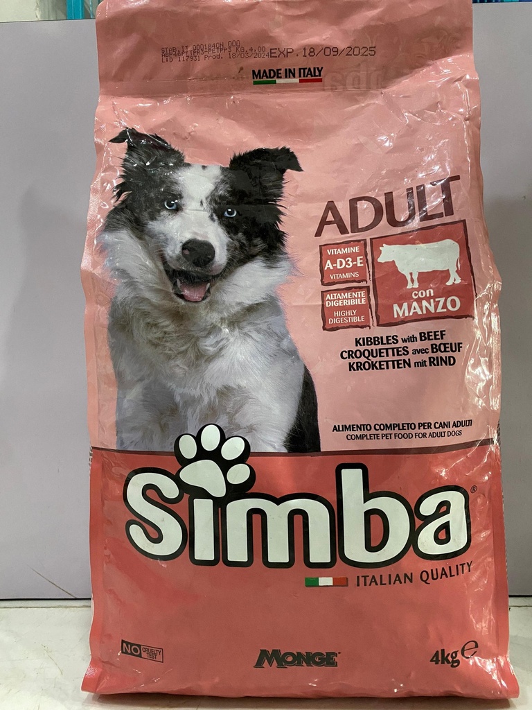 Simba Adult Dog Dry Food With Beef (4kg)