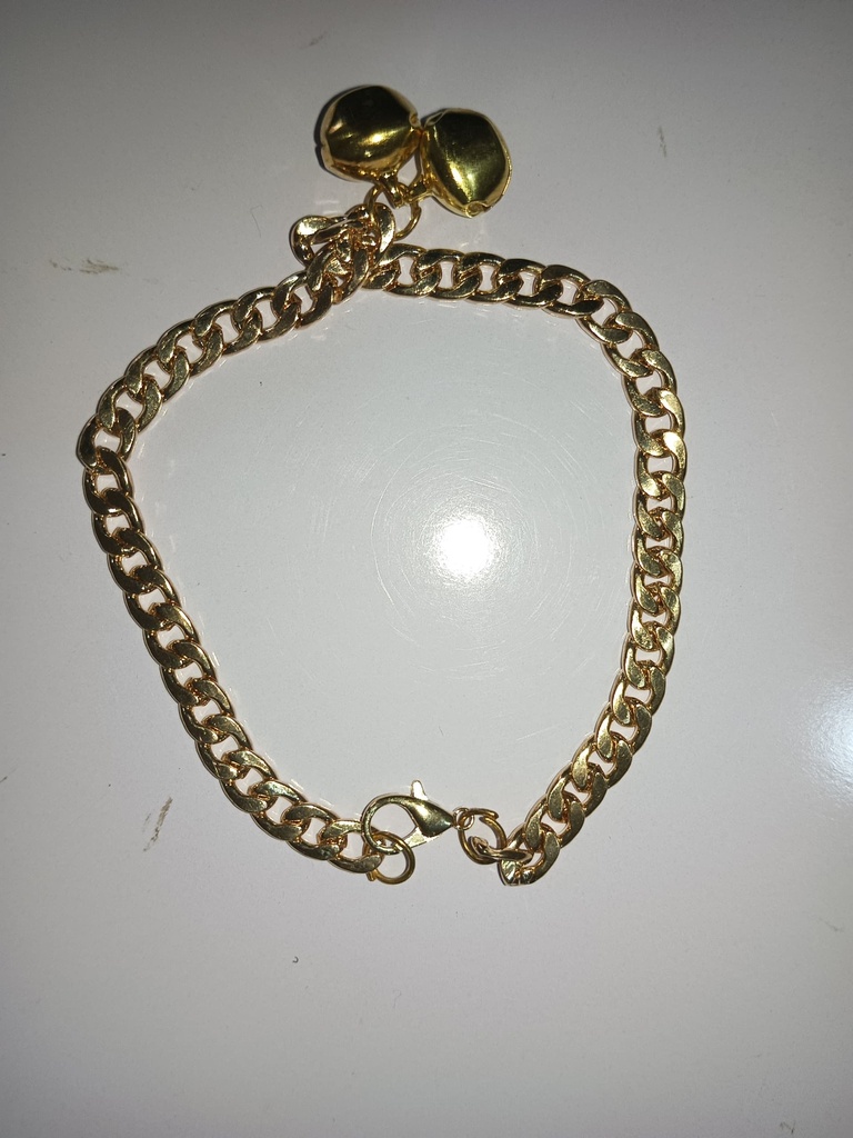 Cat and Dog Bell Chain Necklace (Gold)