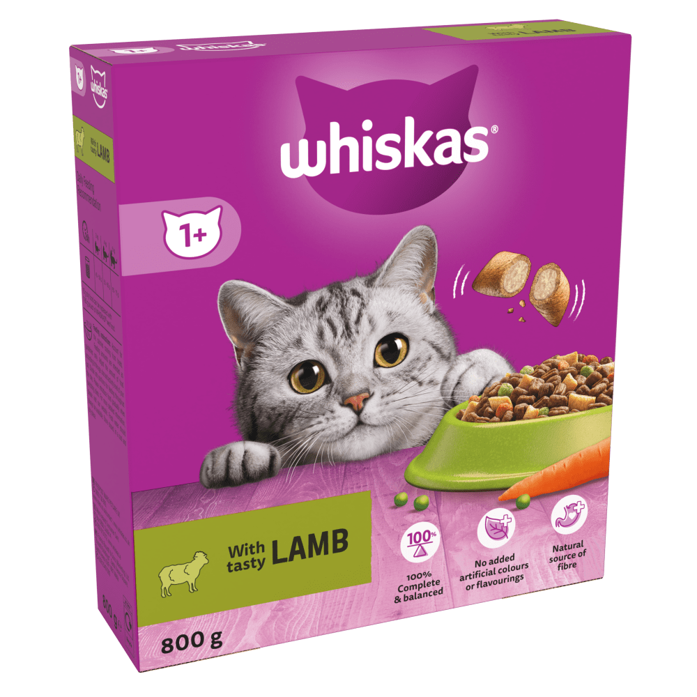 Whiskas +1 Dry Cat food  Lamb (800g)