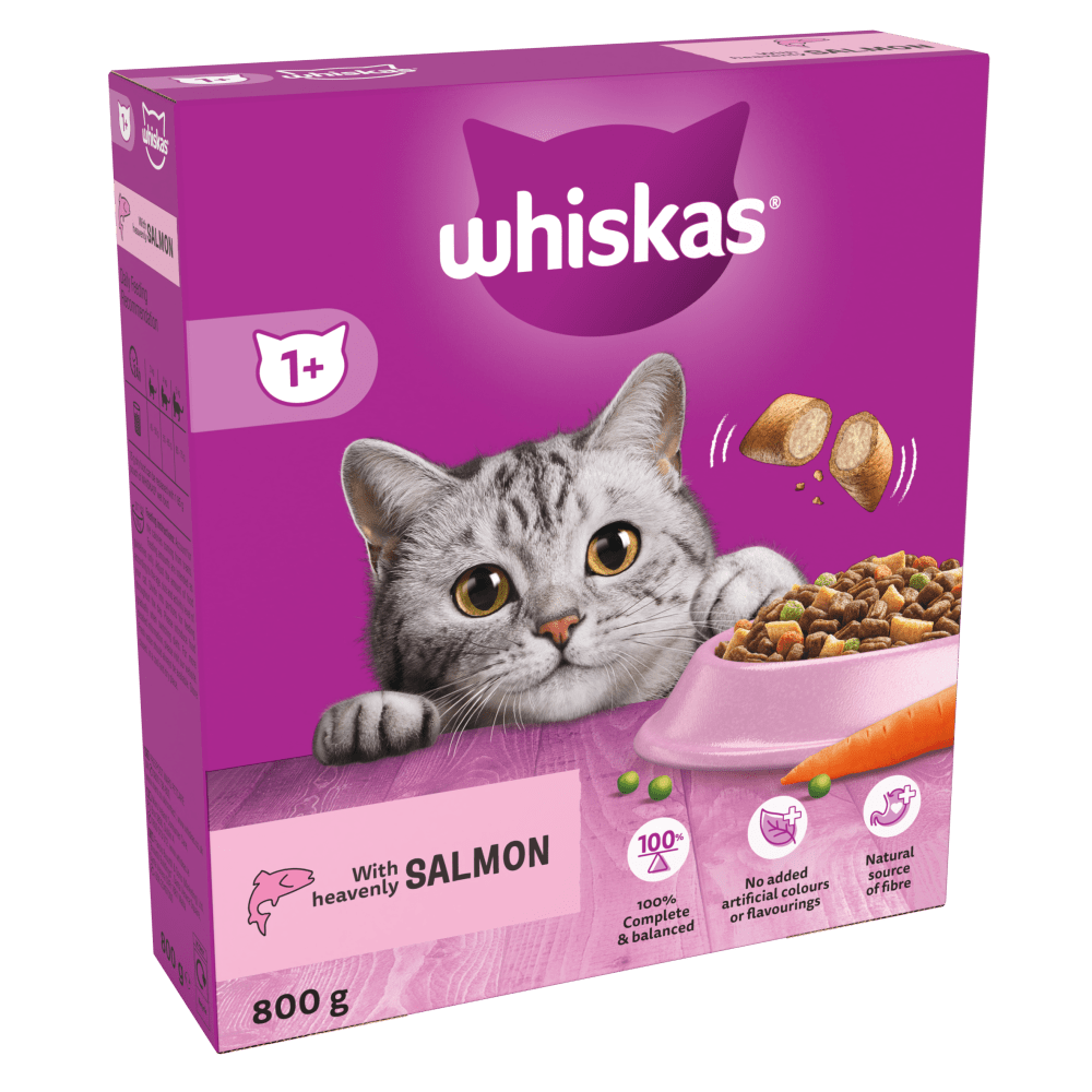 Whiskas +1 Dry Cat Food Salmon (800g)