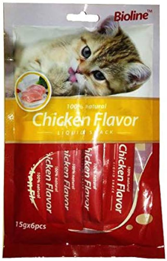 Bioline Liquid Snack Cat Treat 15g x 6 (Chicken Flavour)