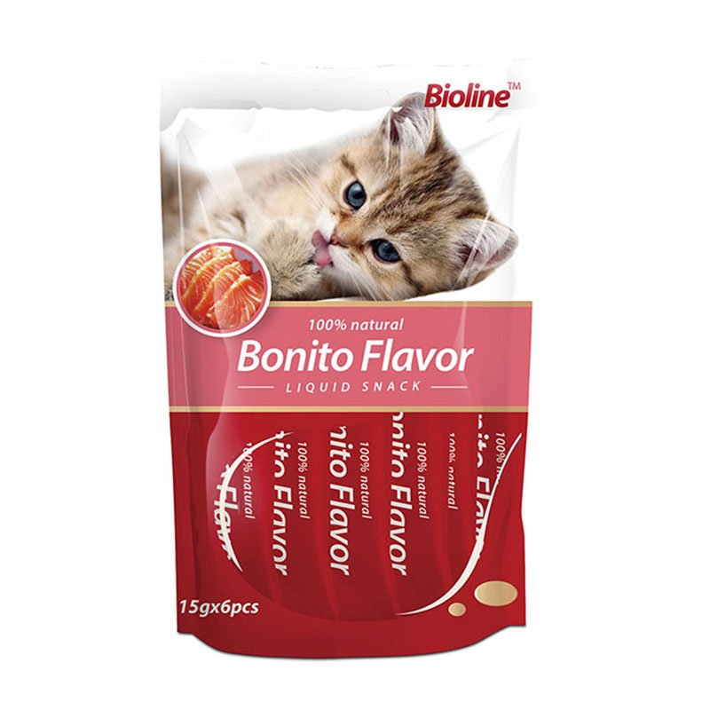 Bioline Liquid Snack Cat Treat 15g x 6 (Bonito flavour)