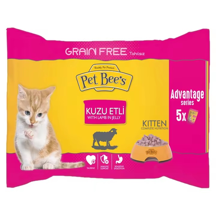 Pet Bees Kitten Flow pack lamb in jelly (5X)