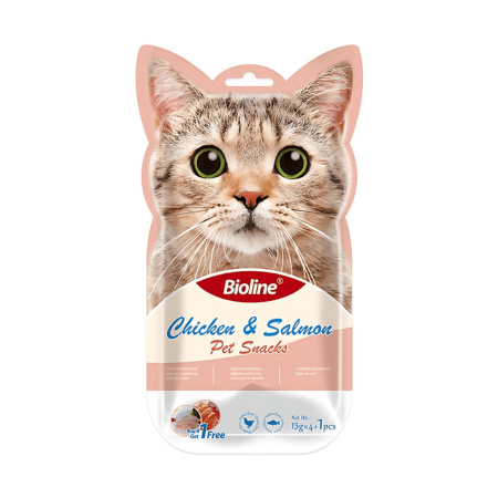 Bioline Pet Snacks for Cats Chicken and Salmon