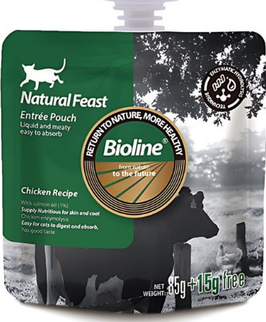 Bioline Feast Natural Entree Pouch Cat treat 85g Chicken