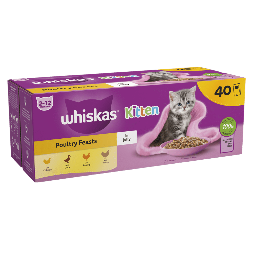 Whiskas Kitten Poultry Feasts in jelly (40 pouches)