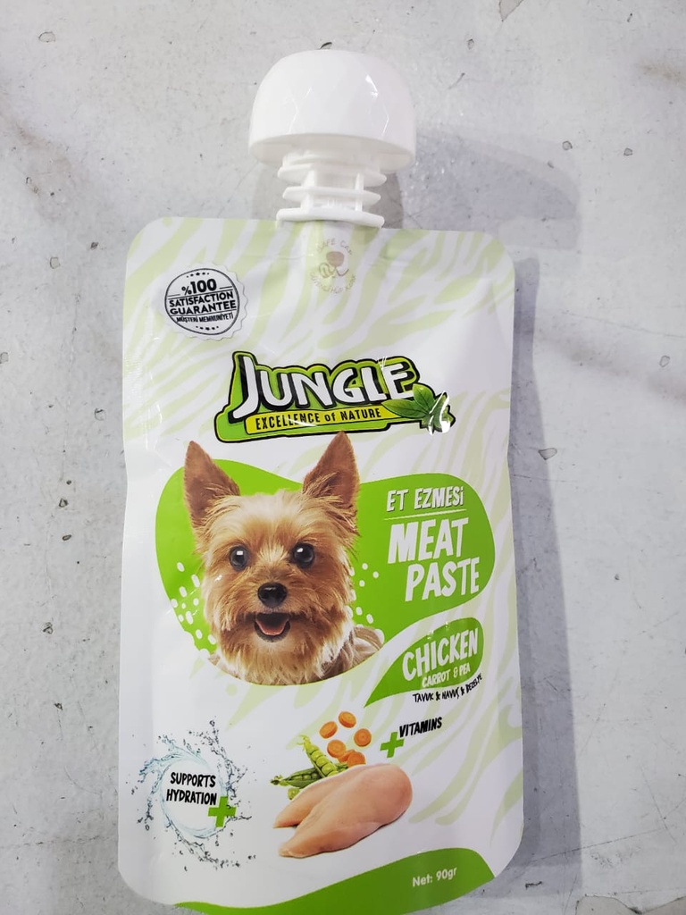 Jungle Dog Meat Paste -- CHICKEN, Carrot & Pea (90g)